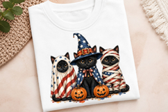 Patriotic Halloween Cat PNG Product Image 4
