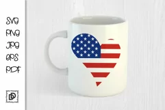 Patriotic Heart SVG Independence SVG USA Flag SVG Cut Files Product Image 2
