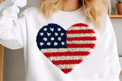 Patriotic Heart , Faux Yarn 4th of July , Latch Hook America Product Image 3