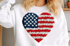 Patriotic Heart , Faux Yarn 4th of July , Latch Hook America Product Image 3