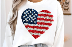 Patriotic Heart , Faux Yarn 4th of July , Latch Hook America Product Image 4