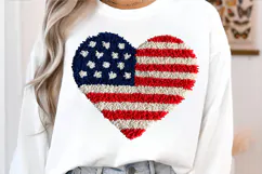 Patriotic Heart , Faux Yarn 4th of July , Latch Hook America Product Image 4