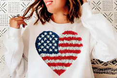 Patriotic Heart , Faux Yarn 4th of July , Latch Hook America Product Image 5