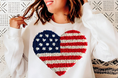 Patriotic Heart , Faux Yarn 4th of July , Latch Hook America Product Image 5