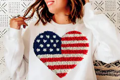 Patriotic Heart , Faux Yarn 4th of July , Latch Hook America Product Image 5