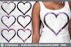 Bundle of six 4th of July heart frames clipart.
