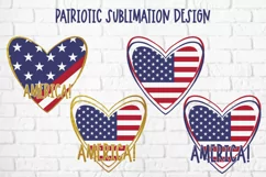 Patriotic heart | 4th of july sublimation design Product Image 1