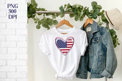 Patriotic heart | 4th of july sublimation design Product Image 2