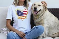 Patriotic heart | 4th of july sublimation design Product Image 3