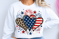 Patriotic Hearts Fourth of July Shirt Design Product Image 1