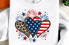 Patriotic Hearts Fourth of July Shirt Design Product Image 2