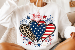 Patriotic Hearts Fourth of July Shirt Design Product Image 3