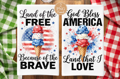 Patriotic Ice Cream Kitchen Towel, 4th of July Sublimation Product Image 1