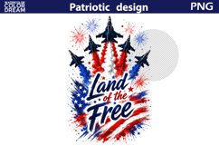 Patriotic Jet Clipart | 4th of July Sublimation PNG Product Image 2