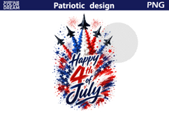 Patriotic Jet Clipart | 4th of July Sublimation PNG Product Image 4