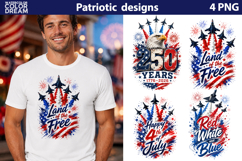 Patriotic Jet Clipart | 4th of July Sublimation PNG Product Image 1
