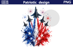 Patriotic Jet Clipart | 4th of July Sublimation Product Image 2