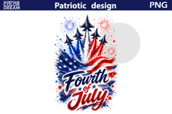 Patriotic Jet Clipart | 4th of July Sublimation Product Image 3
