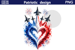 Patriotic Jet Clipart | 4th of July Sublimation Product Image 5