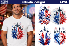 Patriotic Jet Clipart | 4th of July Sublimation Product Image 1