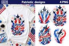 Patriotic Jets Clipart | Independence Day Sublimation Product Image 1
