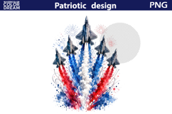 Patriotic Jets Clipart | Independence Day Sublimation Product Image 3