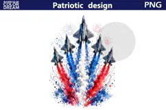 Patriotic Jets Clipart | Independence Day Sublimation Product Image 3