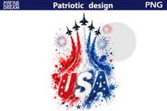 Patriotic Jets Clipart | Independence Day Sublimation Product Image 5