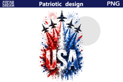 Patriotic Jets Clipart | Independence Day Sublimation Product Image 2