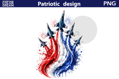 Patriotic Jets Clipart | Independence Day Sublimation Product Image 5