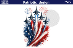USA Patriotic Jet Clipart | 250 Years Patriotic Sublimation Product Image 2