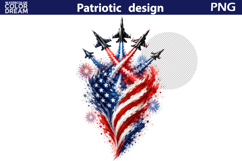 USA Patriotic Jet Clipart | 250 Years Patriotic Sublimation Product Image 4