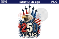USA Patriotic Jet Clipart | 250 Years Patriotic Sublimation Product Image 5