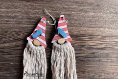 Patriotic Macrame Earrings Laser Cut Design Product Image 4