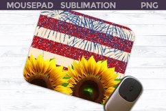Patriotic And Sunflowers Mouse Pad | Patriotic Mouse Pad Product Image 1