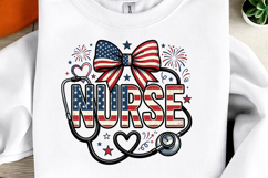 Patriotic Nurse PNG, 4th of July Nurse Product Image 1