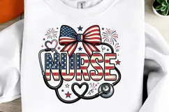 Patriotic Nurse PNG, 4th of July Nurse Product Image 1