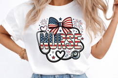 Patriotic Nurse PNG, 4th of July Nurse Product Image 3