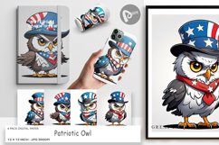 Digital Paper Patriotic Owl Product Image 1