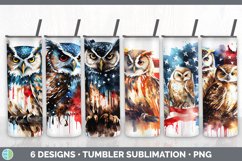 Bundle of six Watercolor Owls Tumbler designs.