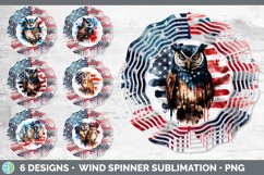 Bundle of six Watercolor Owls Wind Spinner designs.
