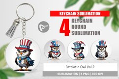 Keychain Patriotic Owl Product Image 1