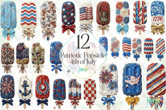 Patriotic Popsicle Trio 4th of July Clipart Product Image 1