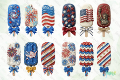 Patriotic Popsicle Trio 4th of July Clipart Product Image 2