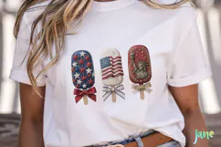 Patriotic Popsicle Trio 4th of July Clipart Product Image 2