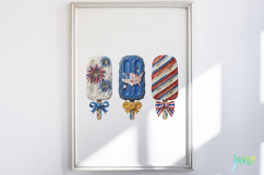Patriotic Popsicle Trio 4th of July Clipart Product Image 5