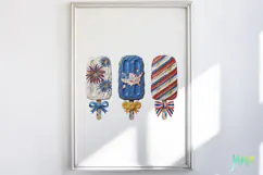 Patriotic Popsicle Trio 4th of July Clipart Product Image 5