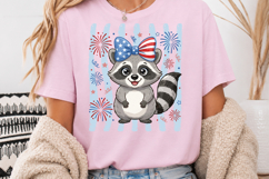 Patriotic Raccoon PNG, 4th of July Cute Animal Sublimation Product Image 3