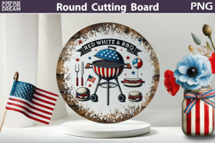 Patriotic BBQ Glass Glass Kitchen Cutting Board Product Image 1