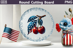 Patriotic Cherry Glass Glass Kitchen Cutting Board Product Image 1